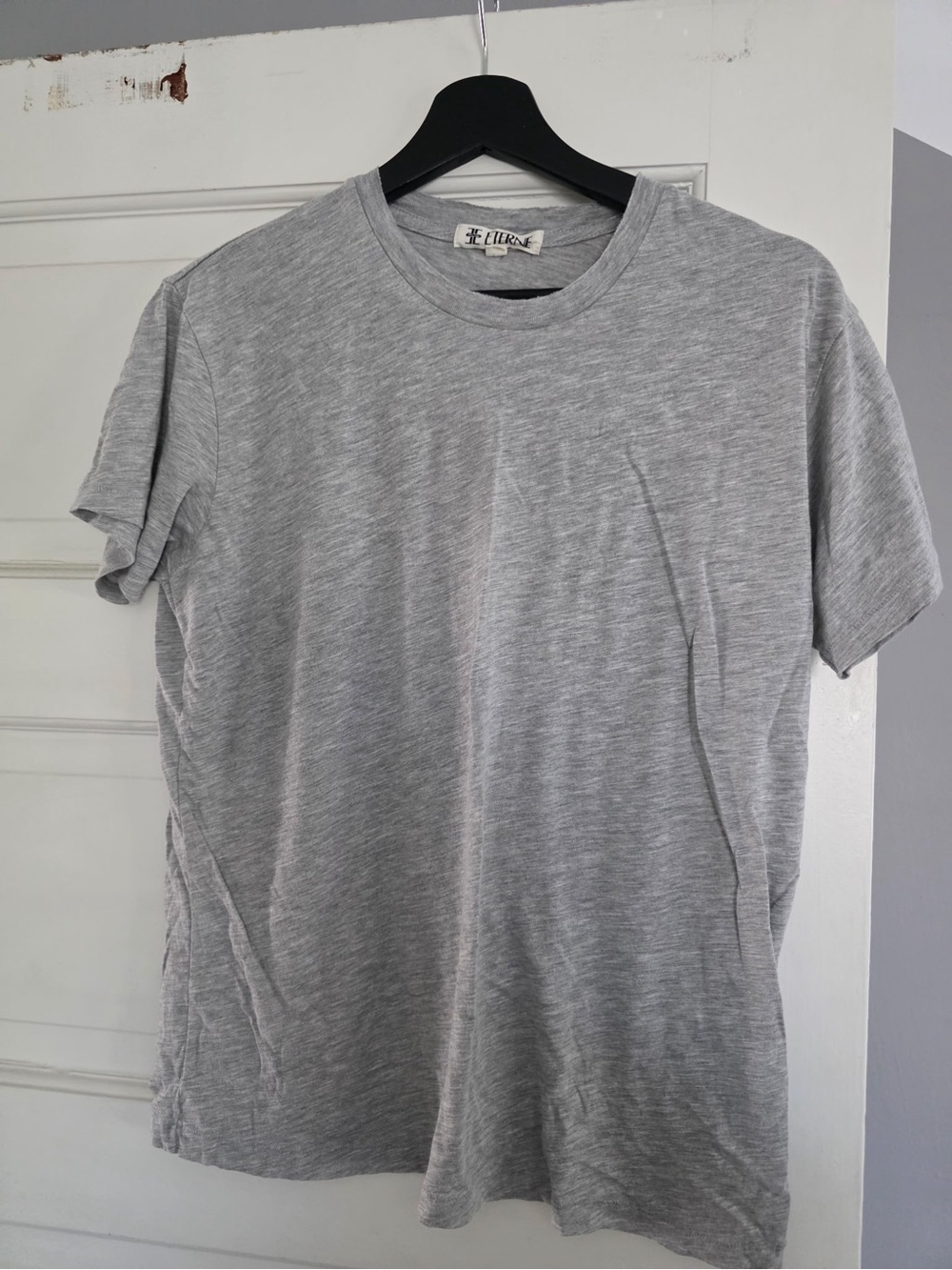 Eterne boyfriend Light Gray Crew Neck Short Sleeve Tee